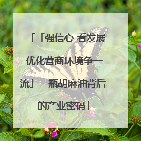 「强信心 看发展 优化营商环境争一流」一瓶胡麻油背后的产业密码