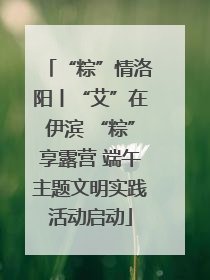“粽”情洛阳丨“艾”在伊滨 “粽”享露营 端午主题文明实践活动启动
