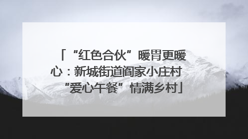 “红色合伙”暖胃更暖心：新城街道阎家小庄村“爱心午餐”情满乡村
