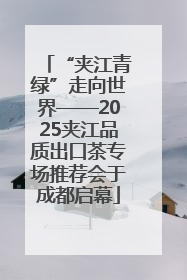 “夹江青绿”走向世界——2025夹江品质出口茶专场推荐会于成都启幕