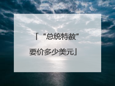 “总统特赦”要价多少美元