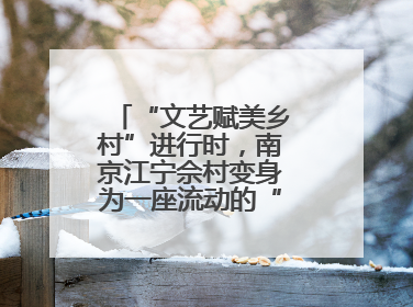 “文艺赋美乡村”进行时，南京江宁佘村变身为一座流动的“艺术村落”