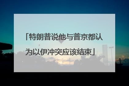 特朗普说他与普京都认为以伊冲突应该结束