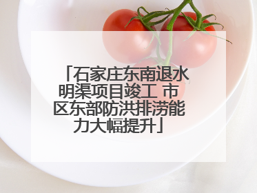 石家庄东南退水明渠项目竣工 市区东部防洪排涝能力大幅提升
