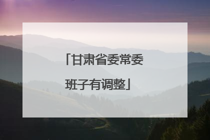 甘肃省委常委班子有调整