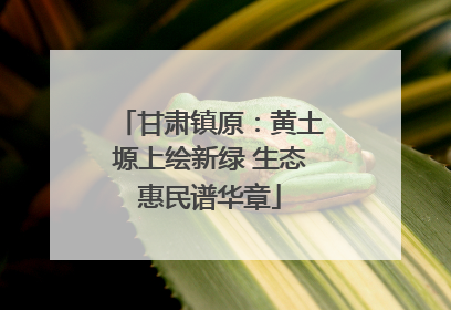 甘肃镇原：黄土塬上绘新绿 生态惠民谱华章