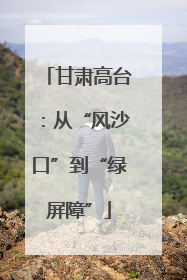 甘肃高台：从“风沙口”到“绿屏障”
