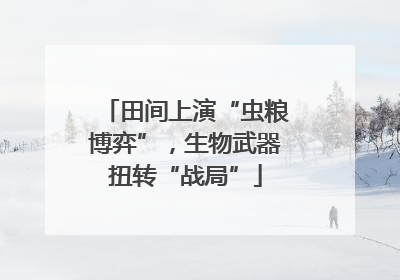 田间上演“虫粮博弈”，生物武器扭转“战局”