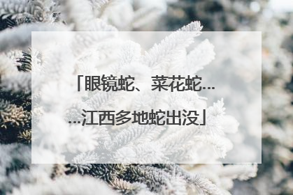 眼镜蛇、菜花蛇……江西多地蛇出没