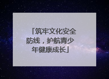 筑牢文化安全防线，护航青少年健康成长