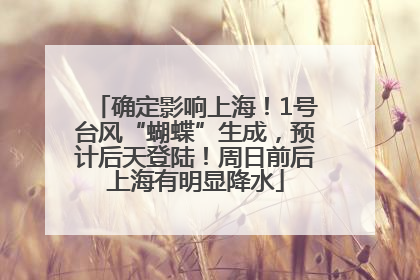 确定影响上海！1号台风“蝴蝶”生成，预计后天登陆！周日前后上海有明显降水