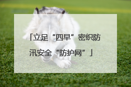 立足“四早”密织防汛安全“防护网”
