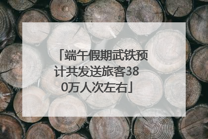 端午假期武铁预计共发送旅客380万人次左右