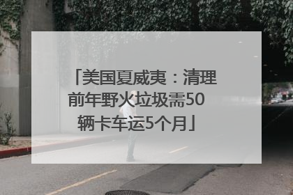 美国夏威夷：清理前年野火垃圾需50辆卡车运5个月