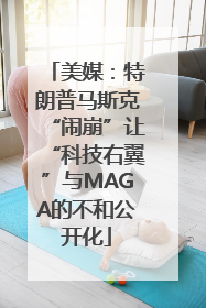美媒：特朗普马斯克“闹崩”让“科技右翼”与MAGA的不和公开化