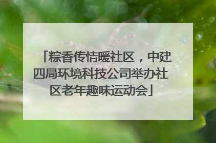 粽香传情暖社区，中建四局环境科技公司举办社区老年趣味运动会
