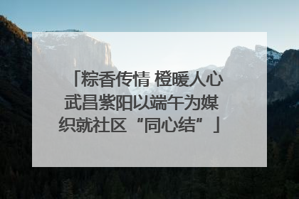 粽香传情 橙暖人心 武昌紫阳以端午为媒织就社区“同心结”