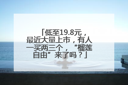 低至19.8元，最近大量上市，有人一买两三个，“榴莲自由”来了吗？