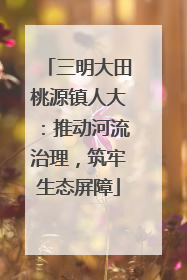 三明大田桃源镇人大：推动河流治理，筑牢生态屏障
