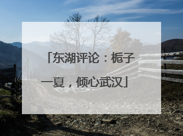 东湖评论：栀子一夏，倾心武汉