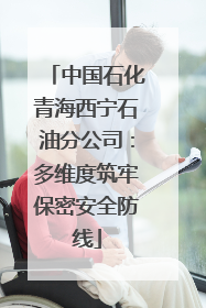 中国石化青海西宁石油分公司：多维度筑牢保密安全防线
