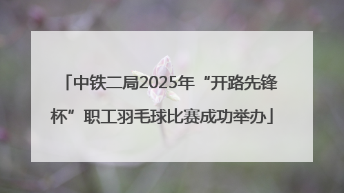 中铁二局2025年“开路先锋杯”职工羽毛球比赛成功举办