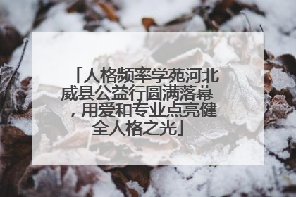人格频率学苑河北威县公益行圆满落幕，用爱和专业点亮健全人格之光
