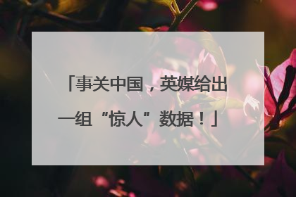 事关中国，英媒给出一组“惊人”数据！