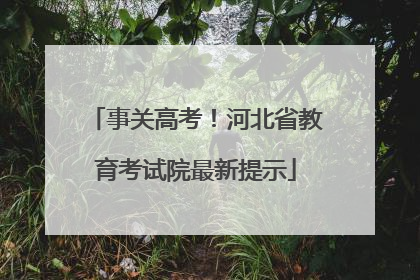 事关高考！河北省教育考试院最新提示