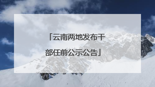 云南两地发布干部任前公示公告
