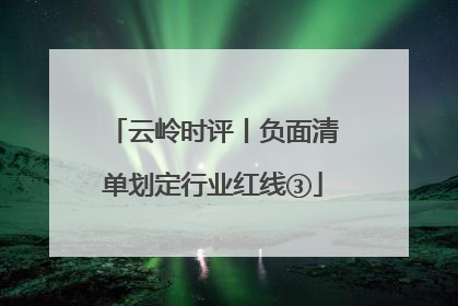 云岭时评丨负面清单划定行业红线③
