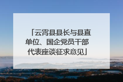 云霄县县长与县直单位、国企党员干部代表座谈征求意见