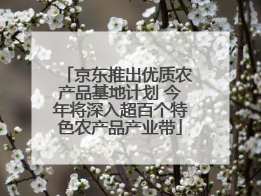 京东推出优质农产品基地计划 今年将深入超百个特色农产品产业带