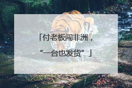 付老板闯非洲，“一台也发货”