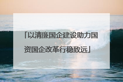 以清廉国企建设助力国资国企改革行稳致远