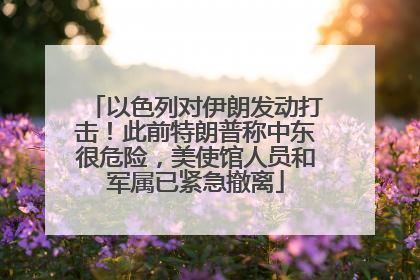 以色列对伊朗发动打击！此前特朗普称中东很危险，美使馆人员和军属已紧急撤离