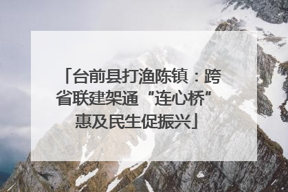 台前县打渔陈镇：跨省联建架通“连心桥” 惠及民生促振兴
