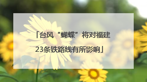 台风“蝴蝶”将对福建23条铁路线有所影响