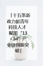 十五条新政力挺青年科技人才 赋能“13+34”产业链创新突破