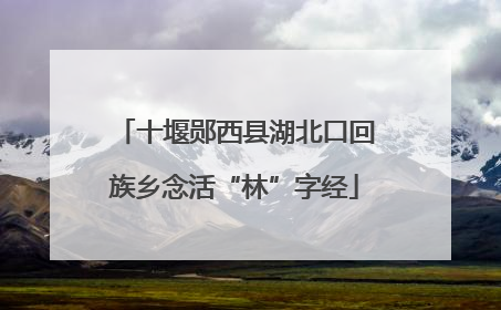 十堰郧西县湖北口回族乡念活“林”字经