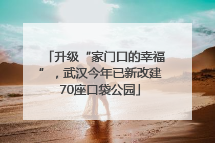 升级“家门口的幸福”，武汉今年已新改建70座口袋公园