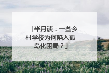 半月谈：一些乡村学校为何陷入孤岛化困局？