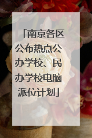 南京各区公布热点公办学校、民办学校电脑派位计划