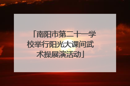 南阳市第二十一学校举行阳光大课间武术操展演活动