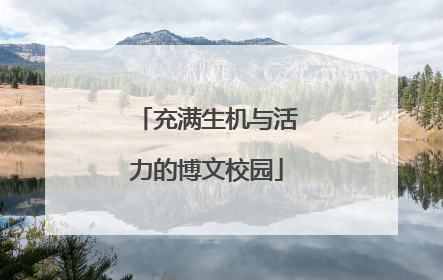 充满生机与活力的博文校园