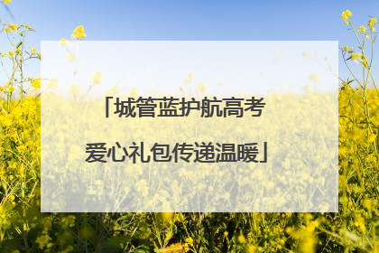城管蓝护航高考 爱心礼包传递温暖