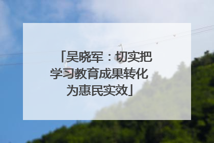吴晓军：切实把学习教育成果转化为惠民实效