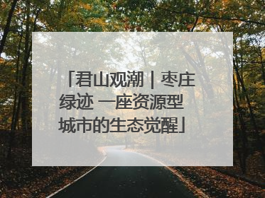 君山观潮｜枣庄绿迹 一座资源型城市的生态觉醒