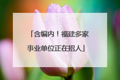 含编内！福建多家事业单位正在招人