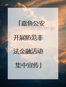 嘉鱼公安开展防范非法金融活动集中宣传